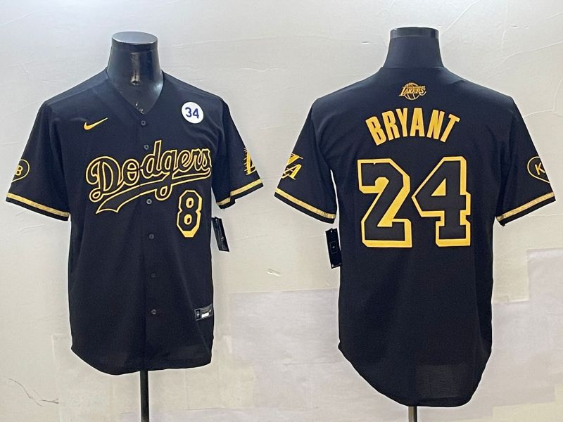 Men Los Angeles Dodgers #24 Bryant Black Gold Five generations Game 2025 Nike MLB Jersey style 3->los angeles dodgers->MLB Jersey